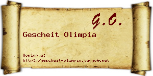 Gescheit Olimpia névjegykártya